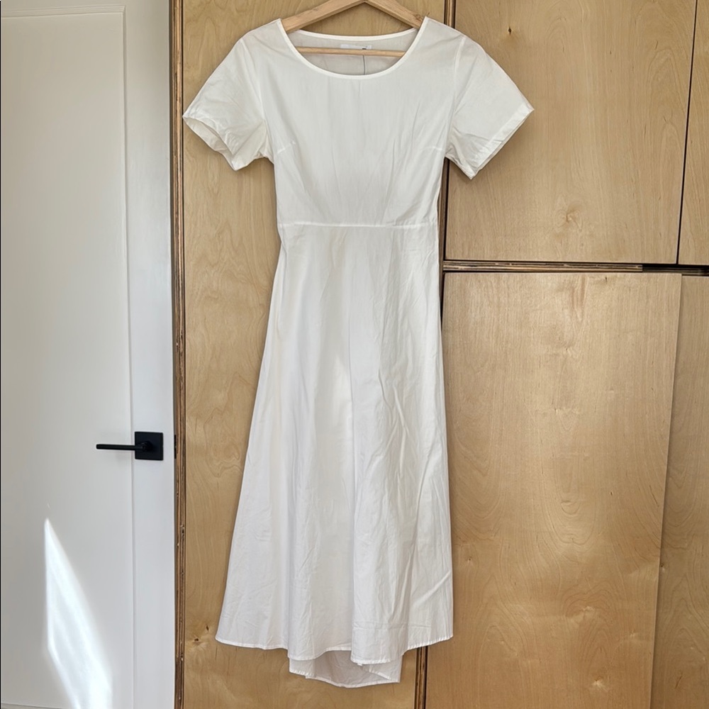 Oak + Fort White Midi Open Back Dress